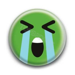 Badge : Smiley effondré vert