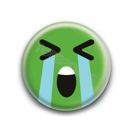 Badge : Smiley effondré vert