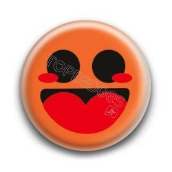 Badge : Smiley heureux orange