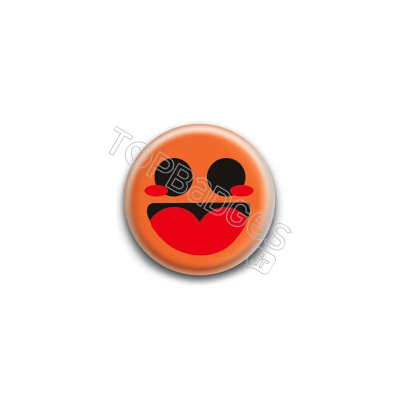 Badge : Smiley heureux orange