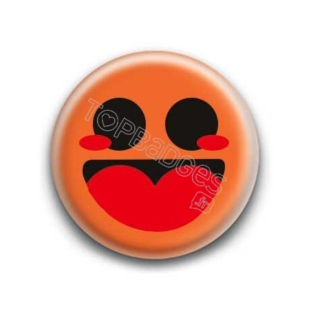 Badge : Smiley heureux orange