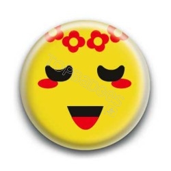 Badge : Smiley poétique jaune