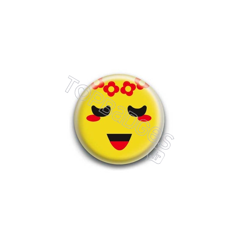 Badge : Smiley poétique jaune