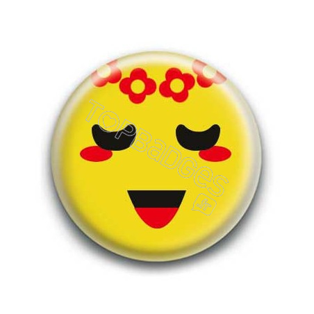 Badge : Smiley poétique jaune