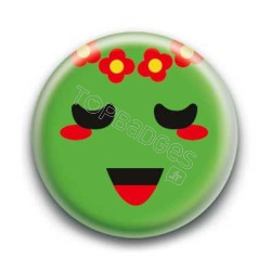 Badge : Smiley poétique vert