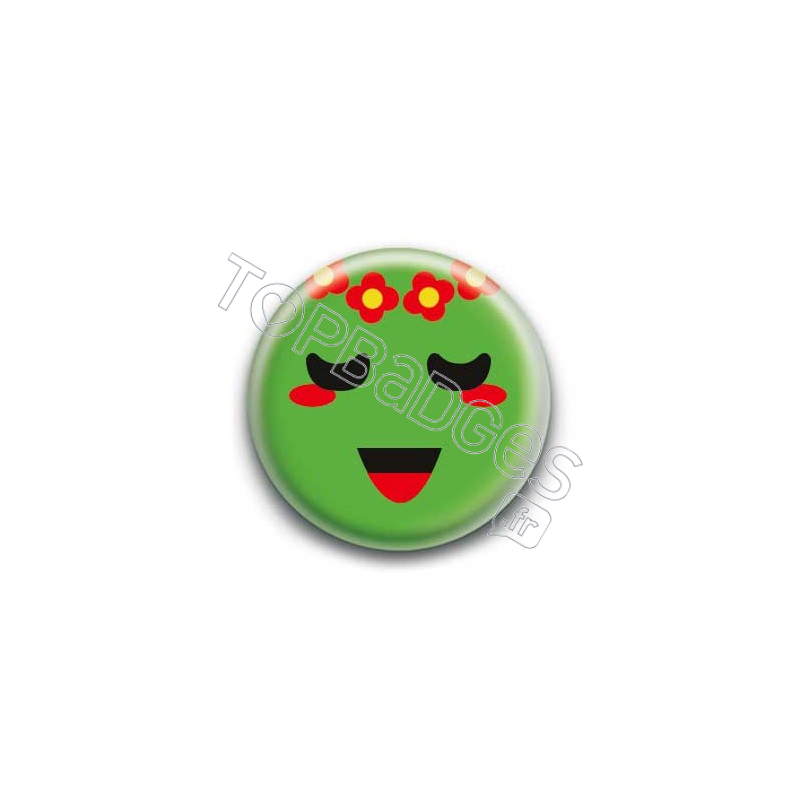 Badge : Smiley poétique vert