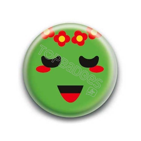Badge : Smiley poétique vert