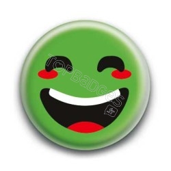 Badge : Smiley rieur vert