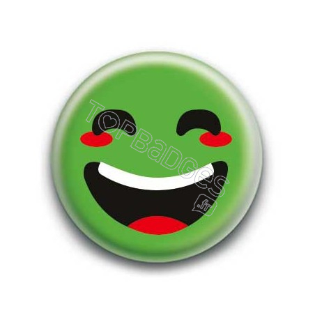 Badge : Smiley rieur vert