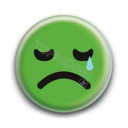 Badge : Smiley triste vert
