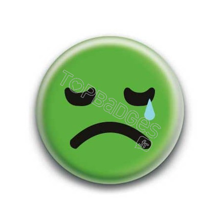 Badge : Smiley triste vert