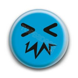 Badge : Smiley zinzin bleu