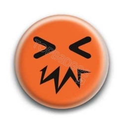 Badge : Smiley zinzin orange