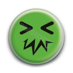 Badge : Smiley zinzin vert