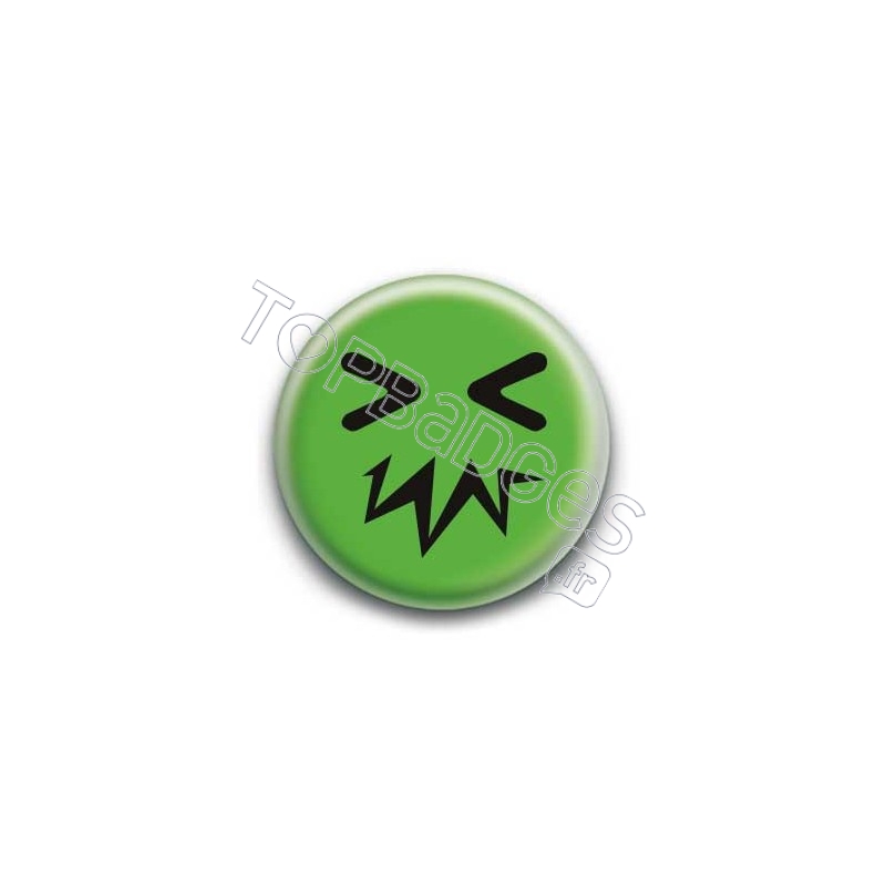 Badge : Smiley zinzin vert