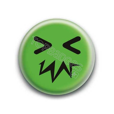 Badge : Smiley zinzin vert