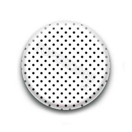 Badge Pois Noirs Sur Fond Blanc