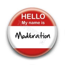 Badge Hello My Name Is Moderation