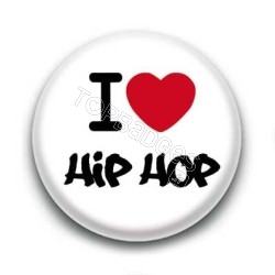 Badge I Love Hip Hop Graff Sur Fond Blanc
