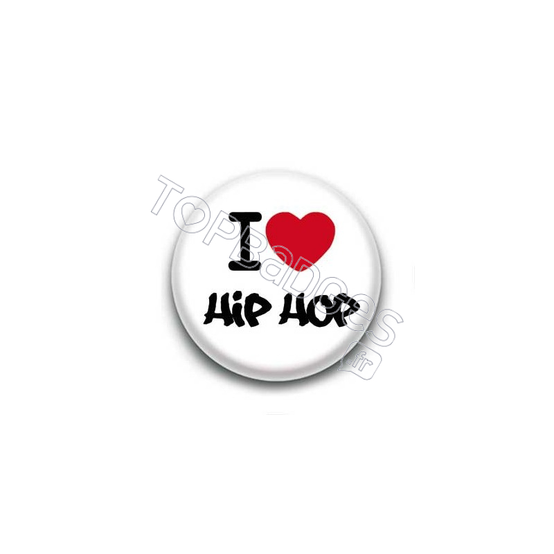 Badge I Love Hip Hop Graff Sur Fond Blanc