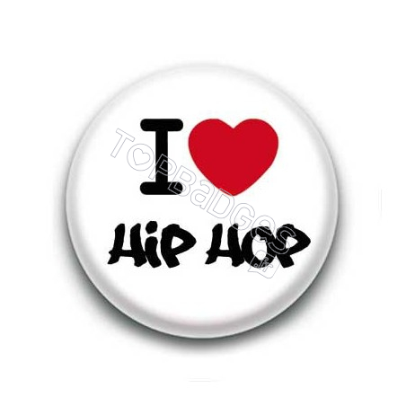 Badge I Love Hip Hop Graff Sur Fond Blanc