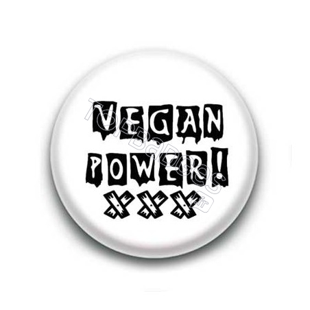Badge Vegan Power Sur Fond Blanc