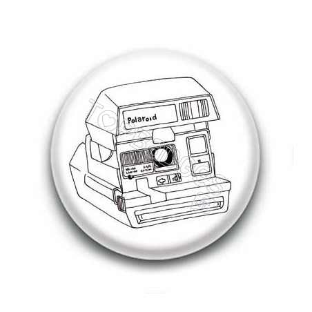 Badge Dessin Polaroid Sur Fond Blanc