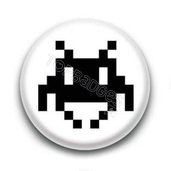 Badge Invader Noir