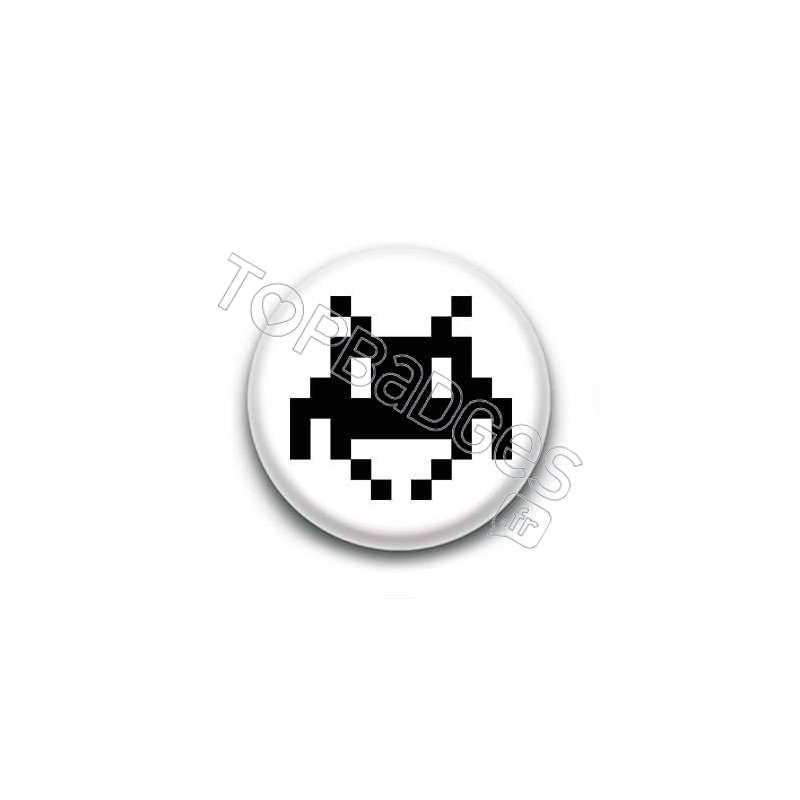 Badge Invader Noir