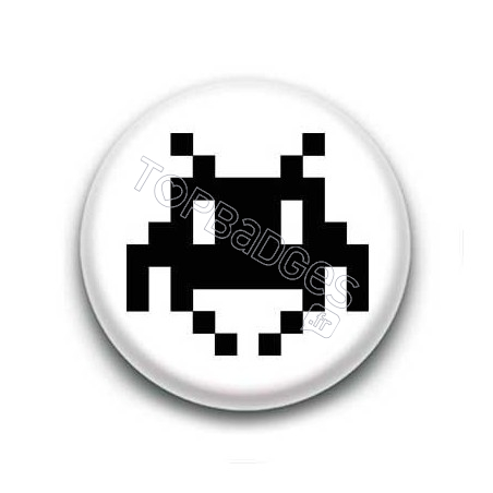 Badge Invader Noir