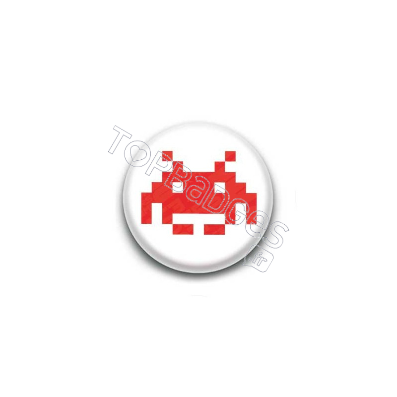 Badge Invader Rouge